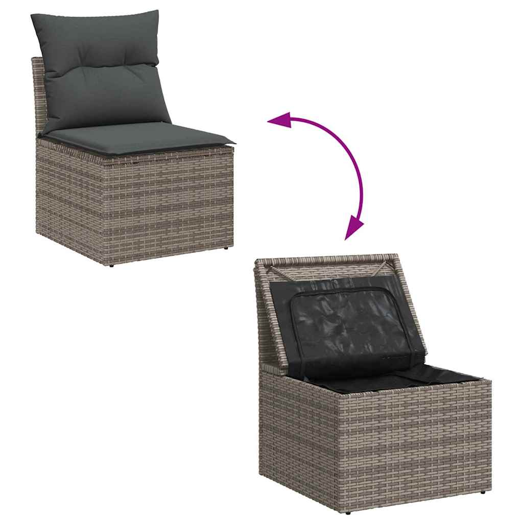 Havesofa Sæt 9 stk. 8-Antal sæder Grå Polyrattan