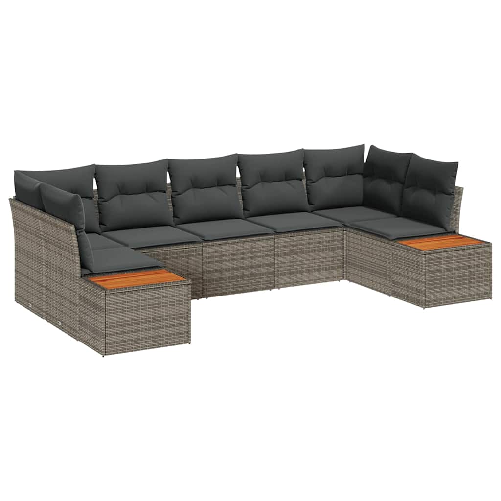 Havesofa Sæt 7 stk. 7-Antal sæder Grå Polyrattan