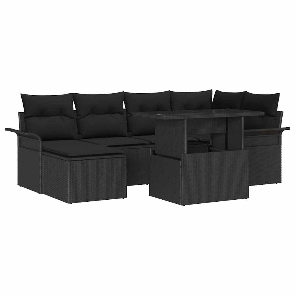 Havesofa Sæt 7 stk. Sort