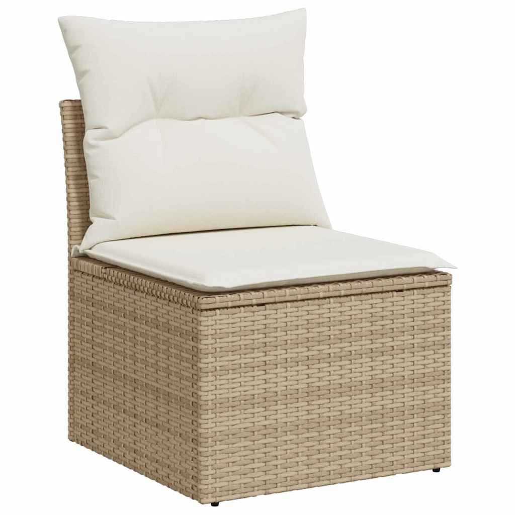 Havesofa Sæt 9 stk. 8-Antal sæder Beige Polyrattan