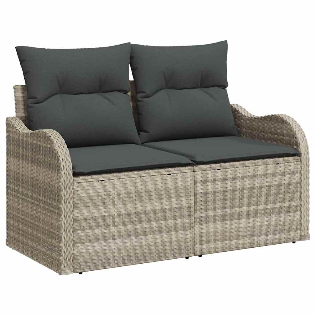 Havesofa Sæt 6 stk. Lysegrå [Syntetisk]: Polyrattan