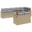 Havesofa Sæt 9 stk. Beige Poly Rattan