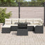 Havesofa Sæt 8 stk. Sort [Syntetisk]: Poly Rattan