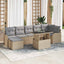 Havesofa Sæt 8 stk. Beige [Syntetisk]: Poly Rattan