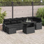 Havesofa Sæt 8 stk. Sort [Syntetisk]: Poly Rattan