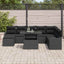 Havesofa Sæt 9 stk. Sort [Syntetisk]: Poly Rattan
