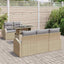 Havesofa Sæt 6 stk. Beige Poly Rattan