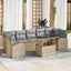 Havesofa Sæt 8 stk. Beige Poly Rattan
