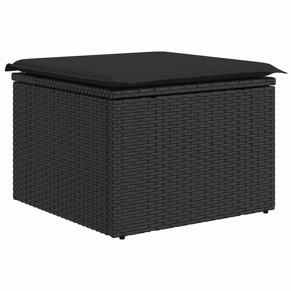 Havesofa Sæt 6 stk. Sort Poly rattan