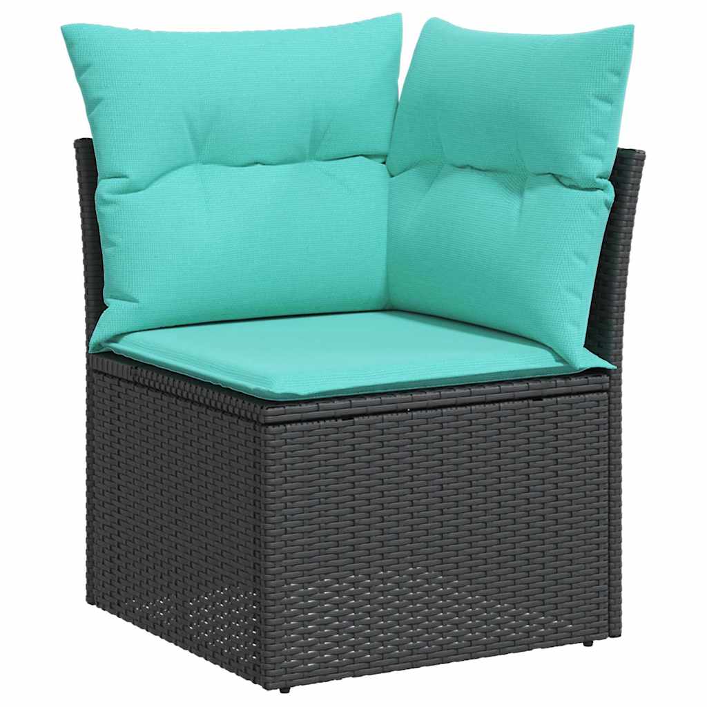Havesofa Sæt 5 stk. 4-Antal sæder Sort Poly rattan