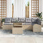 Havesofa Sæt 7 stk. 6-Antal sæder Beige Poly rattan