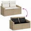 Havesofa Sæt 6 stk. Beige og creme