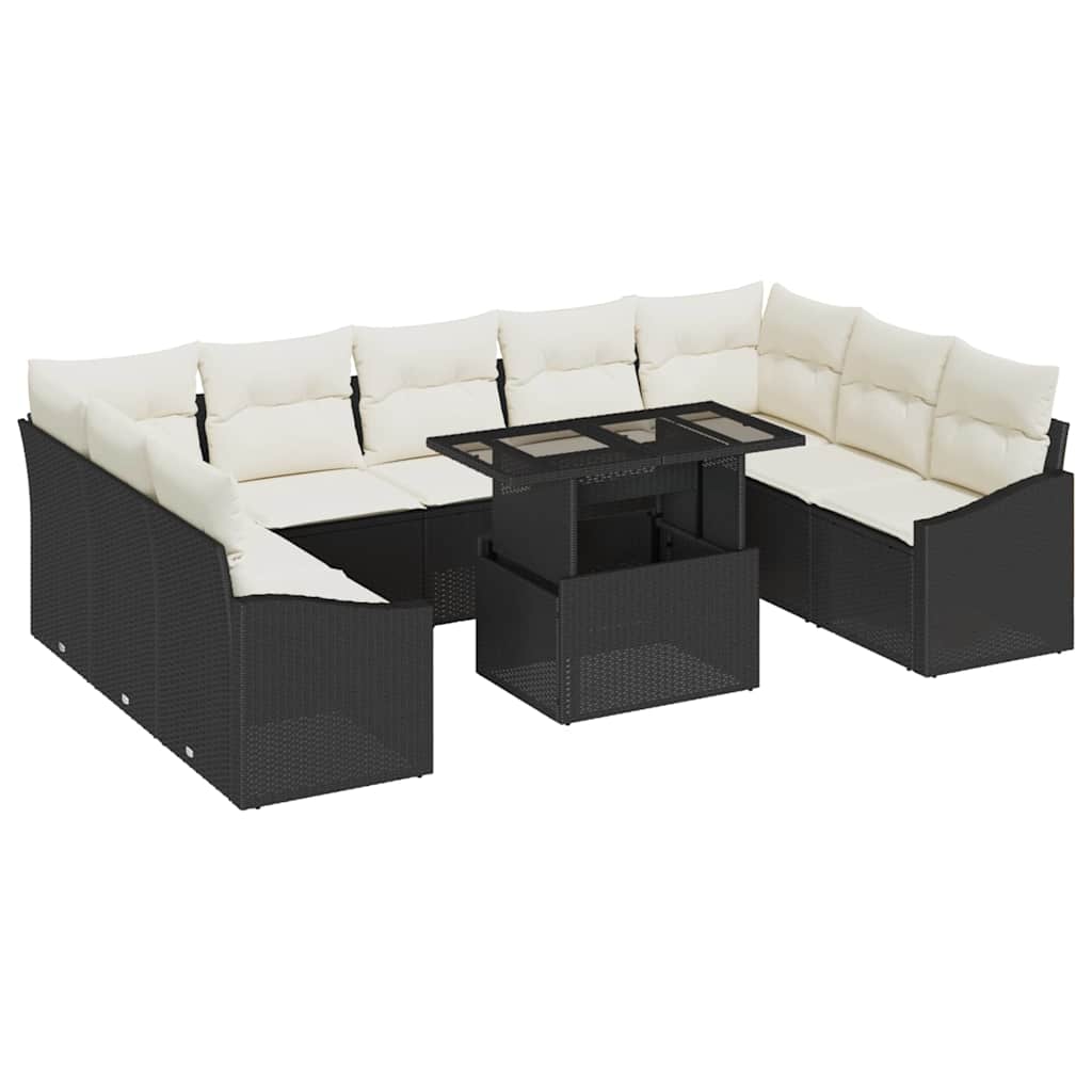 Havesofa Sæt 10 stk. Sort og Cream