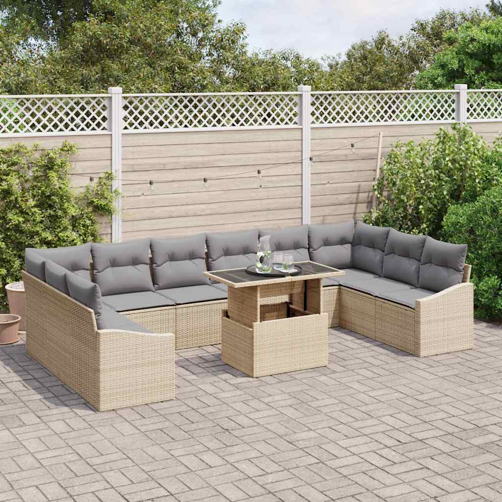 Havesofa Sæt 11 stk. Beige og lys grå