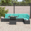 Havesofa Sæt 7 stk. Sort polyrattan