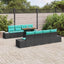 Havesofa Sæt 9 stk. Sort Poly rattan