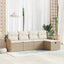 Havesofa Sæt 5 stk. 4-Antal sæder Beige og creme polyrattan