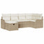 Havesofa Sæt 6 stk. 6-Antal sæder Beige og creme polyrattan