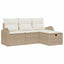 Sofa Sæt 4 stk. Beige og creme polyrattan