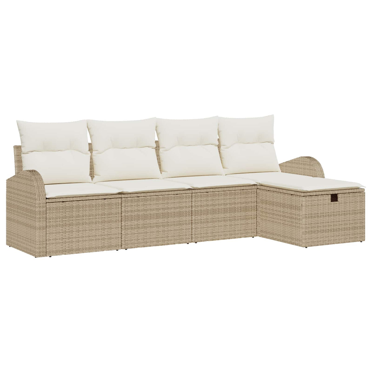 Sofa Sæt 5 stk. Beige og creme polyrattan