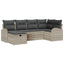 Sofa Sæt 6 stk. Lysegrå polyrattan