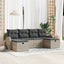 Sofa Sæt 6 stk. Lysegrå polyrattan