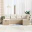 Sofa Sæt 6 stk. 6-Antal sæder Beige og creme polyrattan