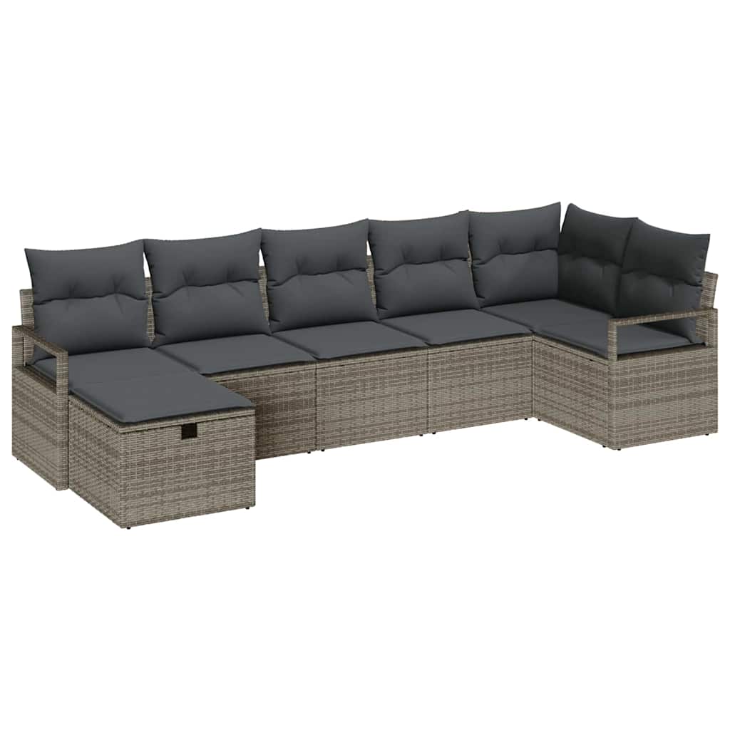 Sofa Sæt 7 stk. Grå polyrattan