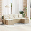 Sofa Sæt 6 stk. 6-Antal sæder Beige og creme polyrattan