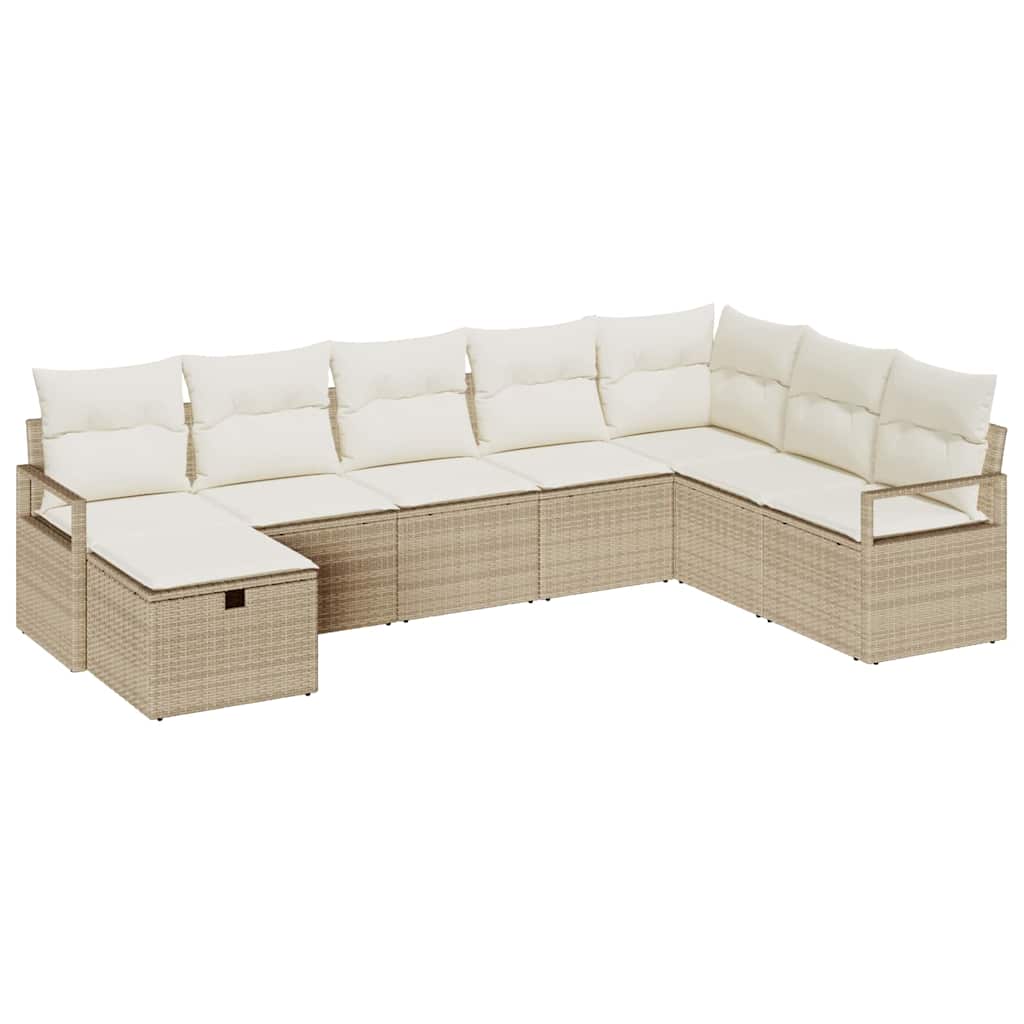 Sofa Sæt med pude med opbevaring Beige og creme polyrattan