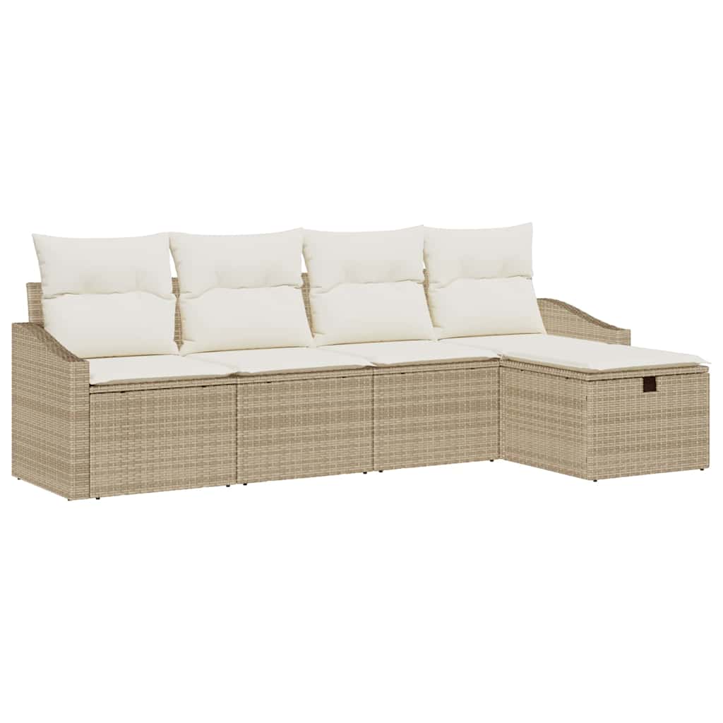 Sofa Sæt 5 stk. Beige polyrattan