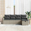 Sofa Sæt 5 stk. Lysegrå polyrattan