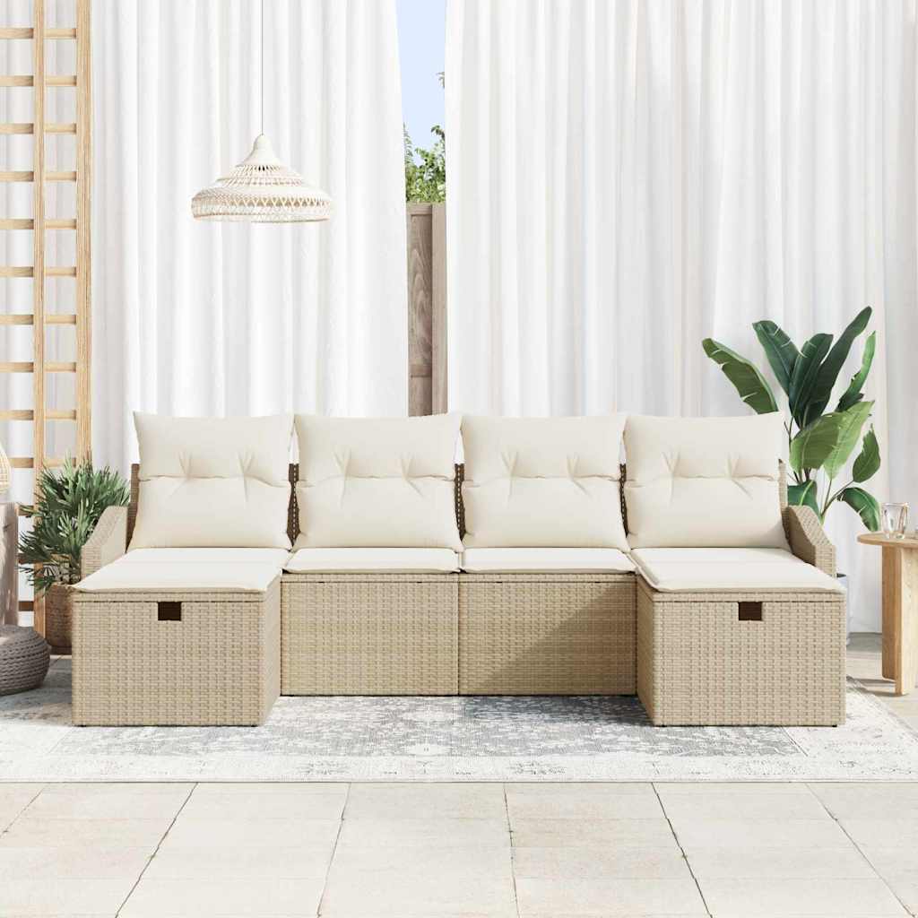 Havesofa Sæt 6 stk. polyrattan