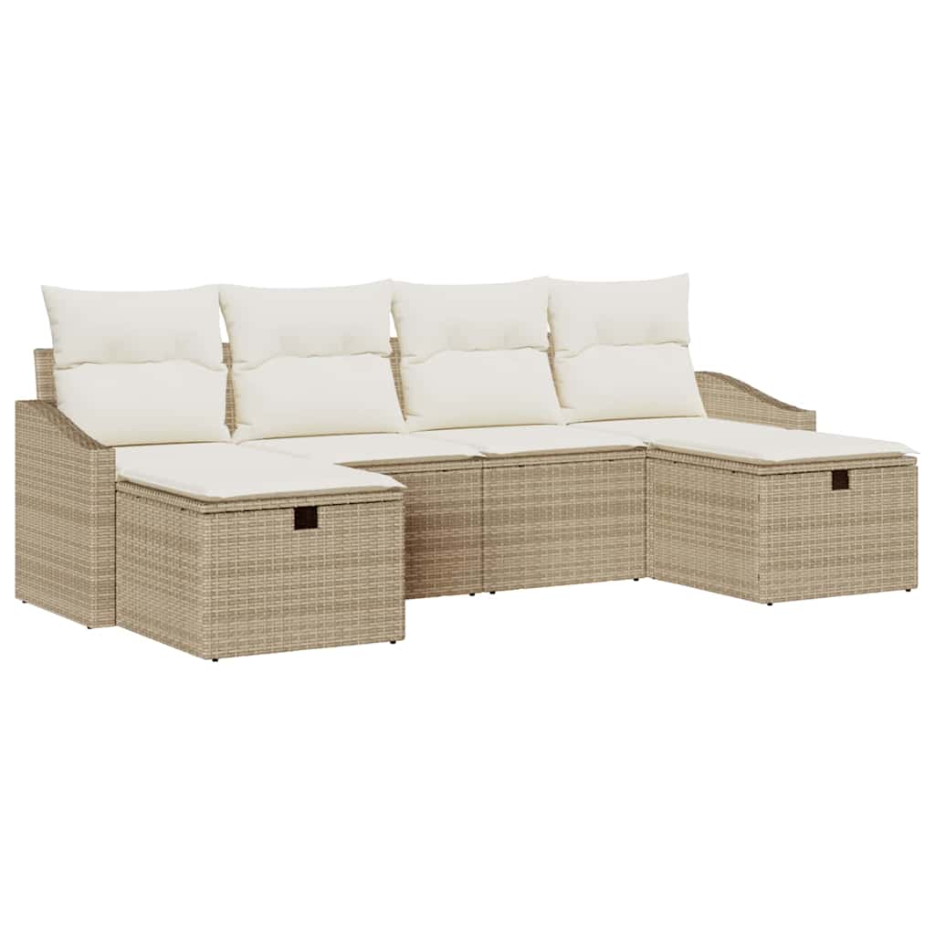 Havesofa Sæt 6 stk. polyrattan