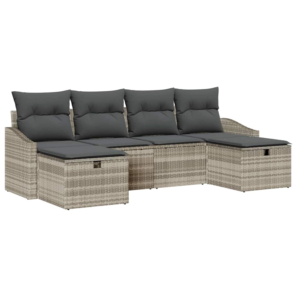 Havesofa Sæt 6 stk. polyrattan