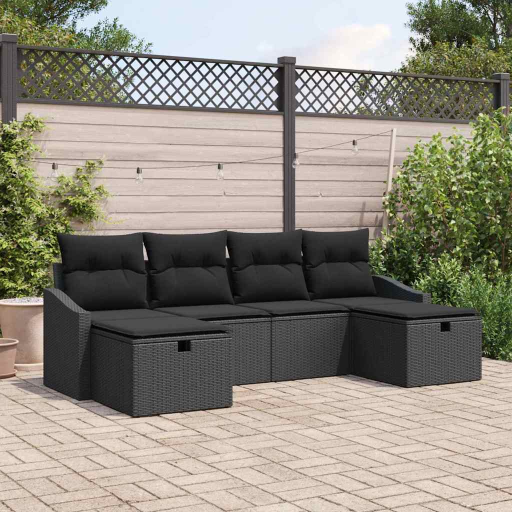 Havesofa Sæt 6 stk. polyrattan