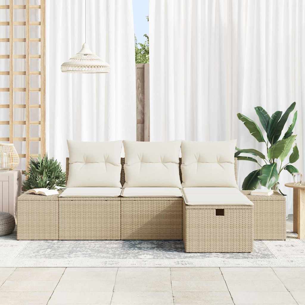 Havesofa Sæt 4 stk. polyrattan
