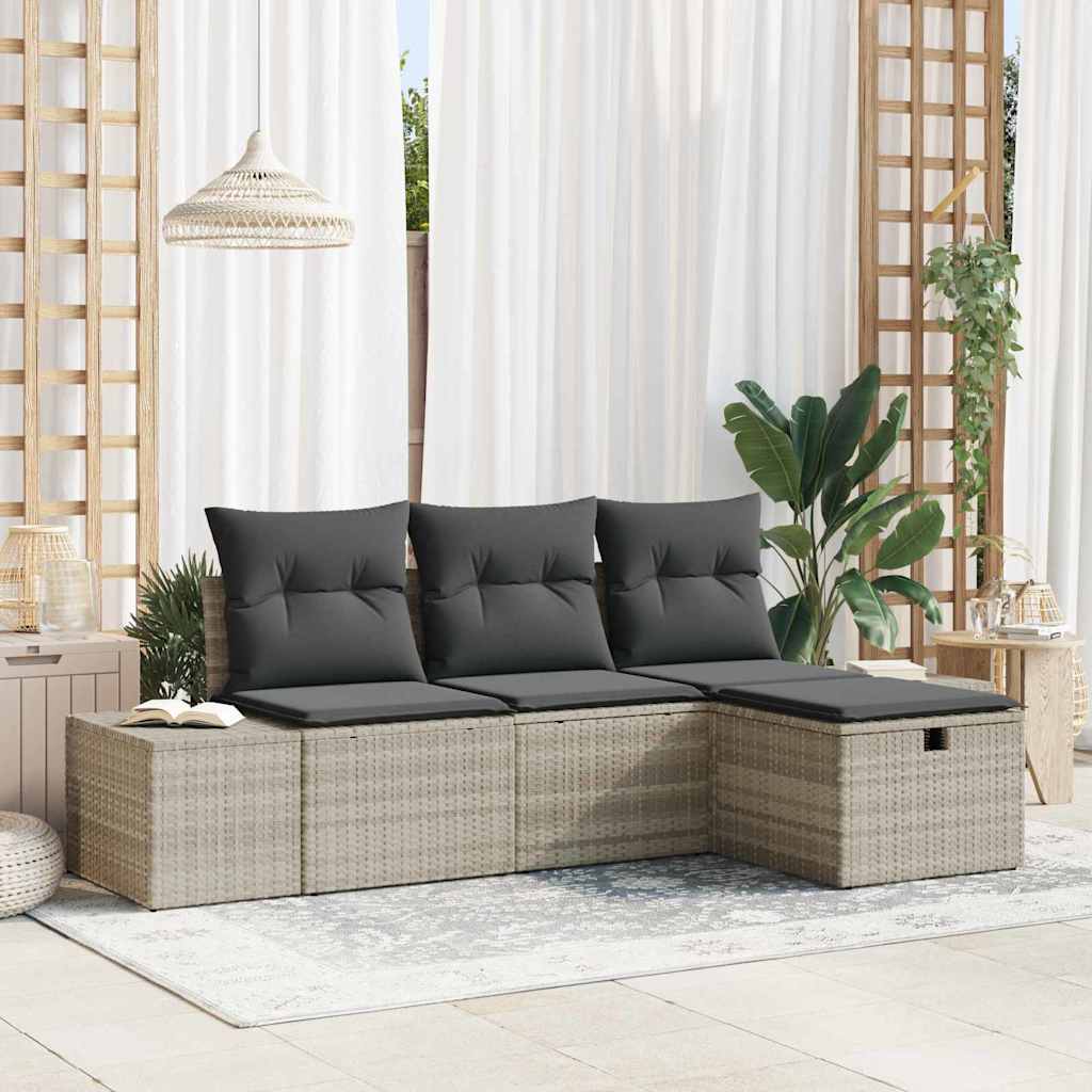 Havesofa Sæt 4 stk. polyrattan