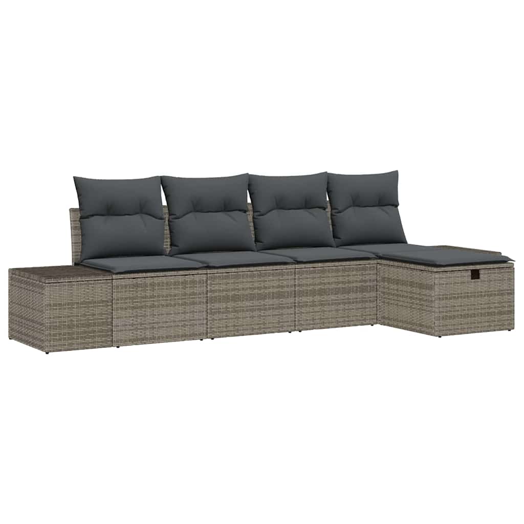 Havesofa Sæt 5 stk. Grå polyrattan