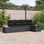 Havesofa Sæt 5 stk. Sort polyrattan