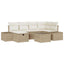 Havesofa Sæt 7 stk. Beige polyrattan