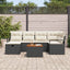 Havesofa Sæt 7 stk. Sort polyrattan