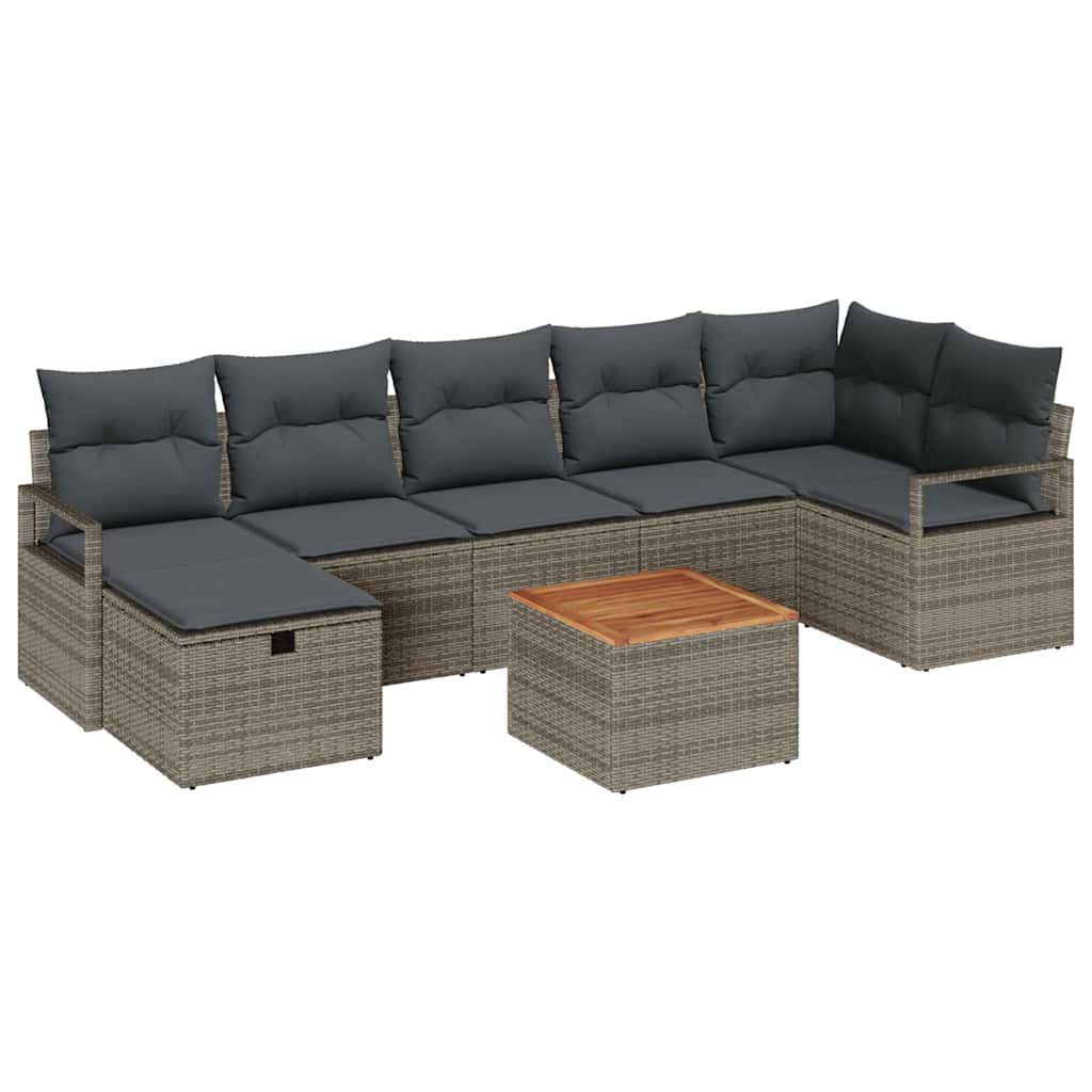 Havesofa Sæt 8 stk. Grå polyrattan