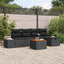 Havesofa Sæt 6 stk. Sort polyrattan