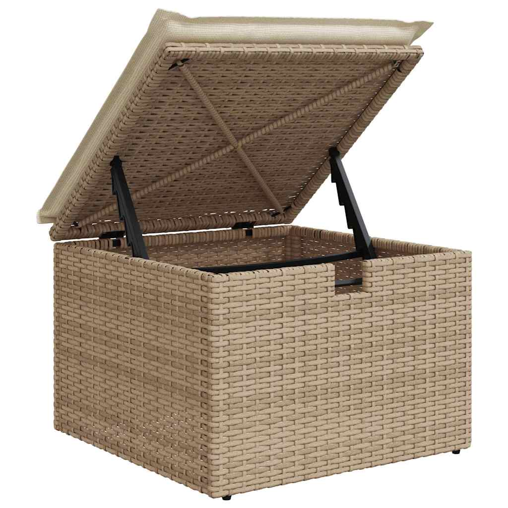 Havesofa Sæt 7 stk. Beige polyrattan