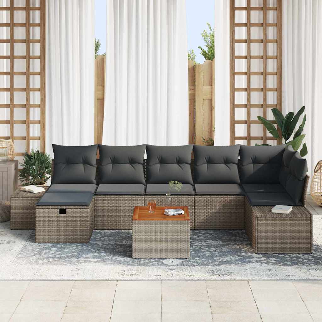 Havesofa Sæt 8 stk. Grå polyrattan