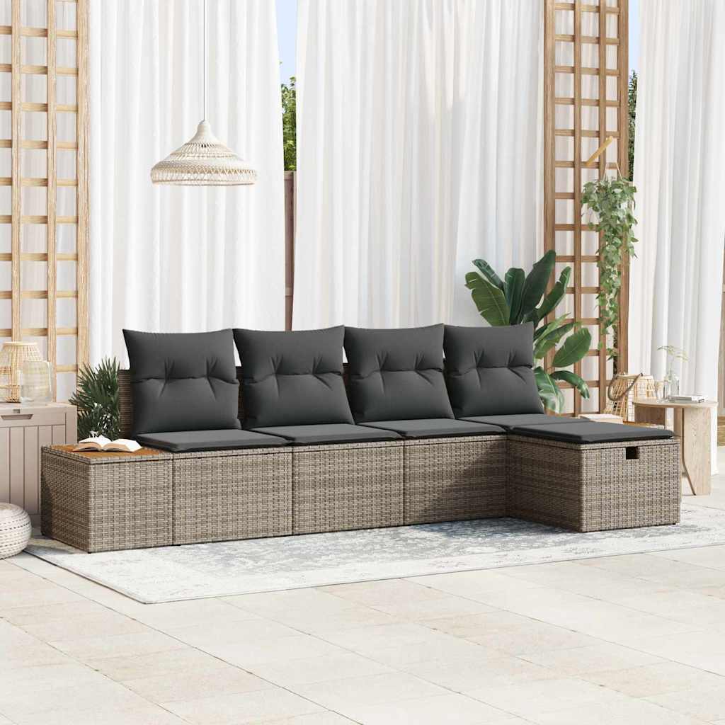 Havesofa Sæt 5 stk. Grå polyrattan