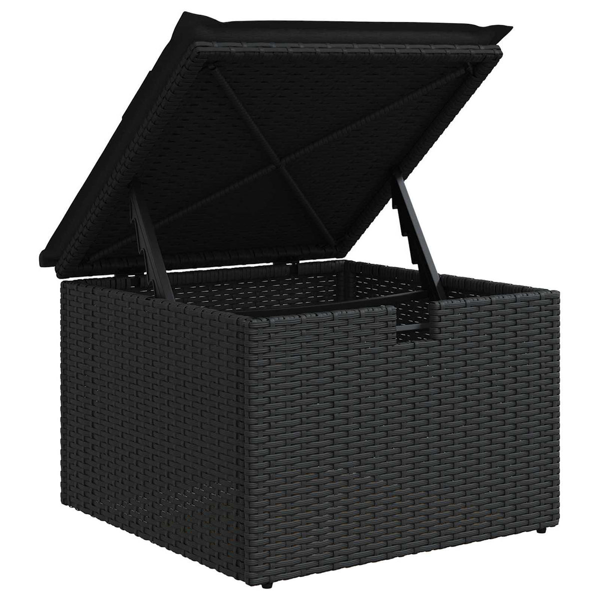 Havesofa Sæt 7 stk. Sort polyrattan