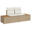 Havesofa Sæt 6 stk. Beige polyrattan