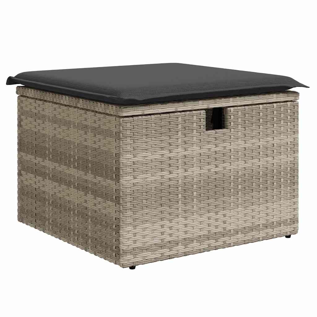 Havesofa Sæt 6 stk. Lysegrå polyrattan